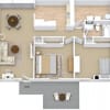 Floor plan: Two Bedroom / One Bath