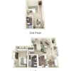 Floor plan: 1BR / 2BA