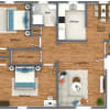 Floor plan: 2 BD - D2