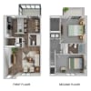 Floor plan: 2 Bedroom 1.5 Bathroom-Simply Modern