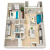 Floor plan: A4 849sf 1/1