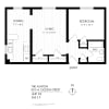 Floor plan: 1 Bedroom-Hardwood