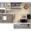 Floor plan: 1 BED 1 BATH