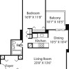 Floor plan: Longfellow One Bedroom -B