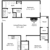 Floor plan: 2BR 2BA (1020sf)
