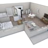 Floor plan: 1 BR 1 Bath Retreat Courtyard