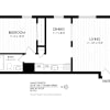 Floor plan: One Bedroom, One Bath