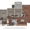 Floor plan: Three Bedroom - 3D