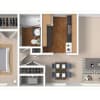 Floor plan: 1x1 580 SF