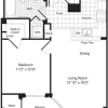 Floor plan: 1 Bedroom F