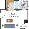 Floor plan: Renovated Studio 05 Tier