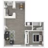 Floor plan: 1 Bed 1 Bath Bungalow