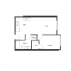 Floor plan: 1x1 - A11 - Iron Flats
