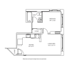 Floor plan: 1 Bedroom, 1 Bath