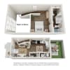 Floor plan: 1 Bed Palmetto Loft