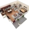 Floor plan: 1 BR Grand Courtyard