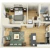 Floor plan: 1 Bedroom K