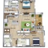 Floor plan: 2 Bedroom 2 Bathroom