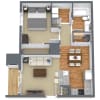 Floor plan: 1 Bedroom  1 Bath