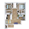 Floor plan: 2 Bed - 2 Bath