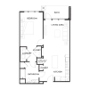 Floor plan: 1BR 1BA (863 SF)