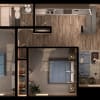 Floor plan: 2 bed/1 bath