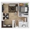 Floor plan: 1 Bedroom 1 Bathroom