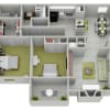 Floor plan: 2 Bedroom  1 Bathroom