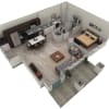 Floor plan: 1 BR Grand Courtyard