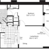 Floor plan: 1 Bedroom K