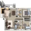 Floor plan: 3 Bedroom 2 Bath
