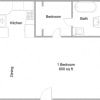 Floor plan: One Bedroom One Bath