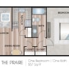 Floor plan: 1X1 A