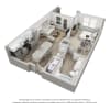 Floor plan: Lido 1 BD, 1BA