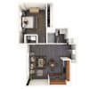 Floor plan: 1-Bedroom 1-Bathroom | 568 sqft