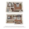 Floor plan: TWO BEDROOM DUPLEX WITH DEN