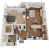Floor plan: 1 BED VILLA