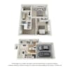 Floor plan: Townhome Style 2 Bedroom 1.5 Bathroom