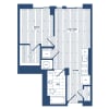 Floor plan: 1 Bed/1 Bath-H1D