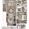 Floor plan: 1 BR - Designer Courtyard