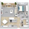 Floor plan: 1 Bedroom 1 Bath 