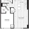 Floor plan: One Bedroom 677