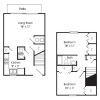Floor plan: Two Bedroom Townhome