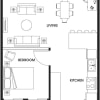 Floor plan: U4 Open One Bed