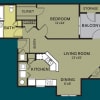 Floor plan: 1 Bdrm 1 Bath - Renovated