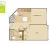 Floor plan: 1 Bed/1 Bath (252aa1)