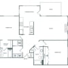 Floor plan: Two Bedroom Two Bath (1225 SF)