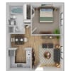 Floor plan: One Bed, One Bath Medium