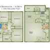 Floor plan: 3 Bedrooms 1 and Half Bathrooms
