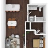 Floor plan: 1 Bed/1 Bath-C14